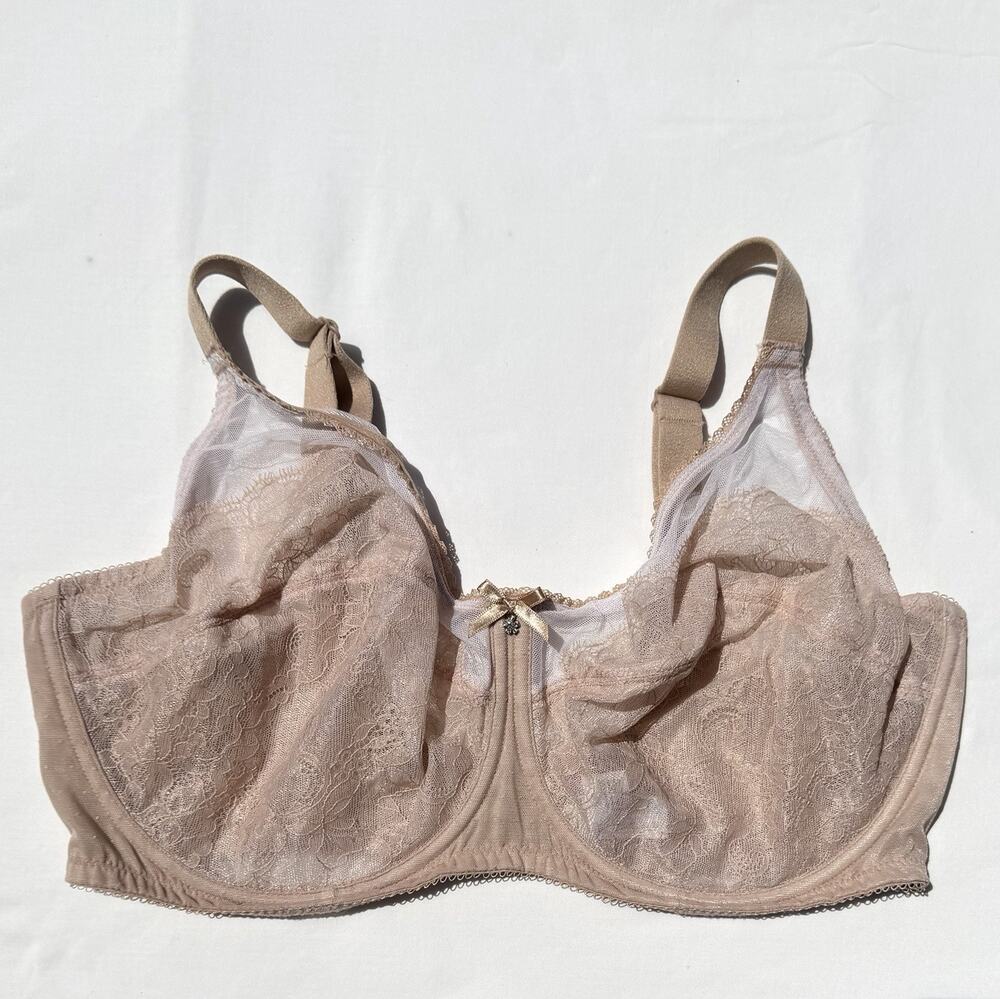 Wacoal Retro Chic Lace Underwire Bra 40DDD Beige 855186